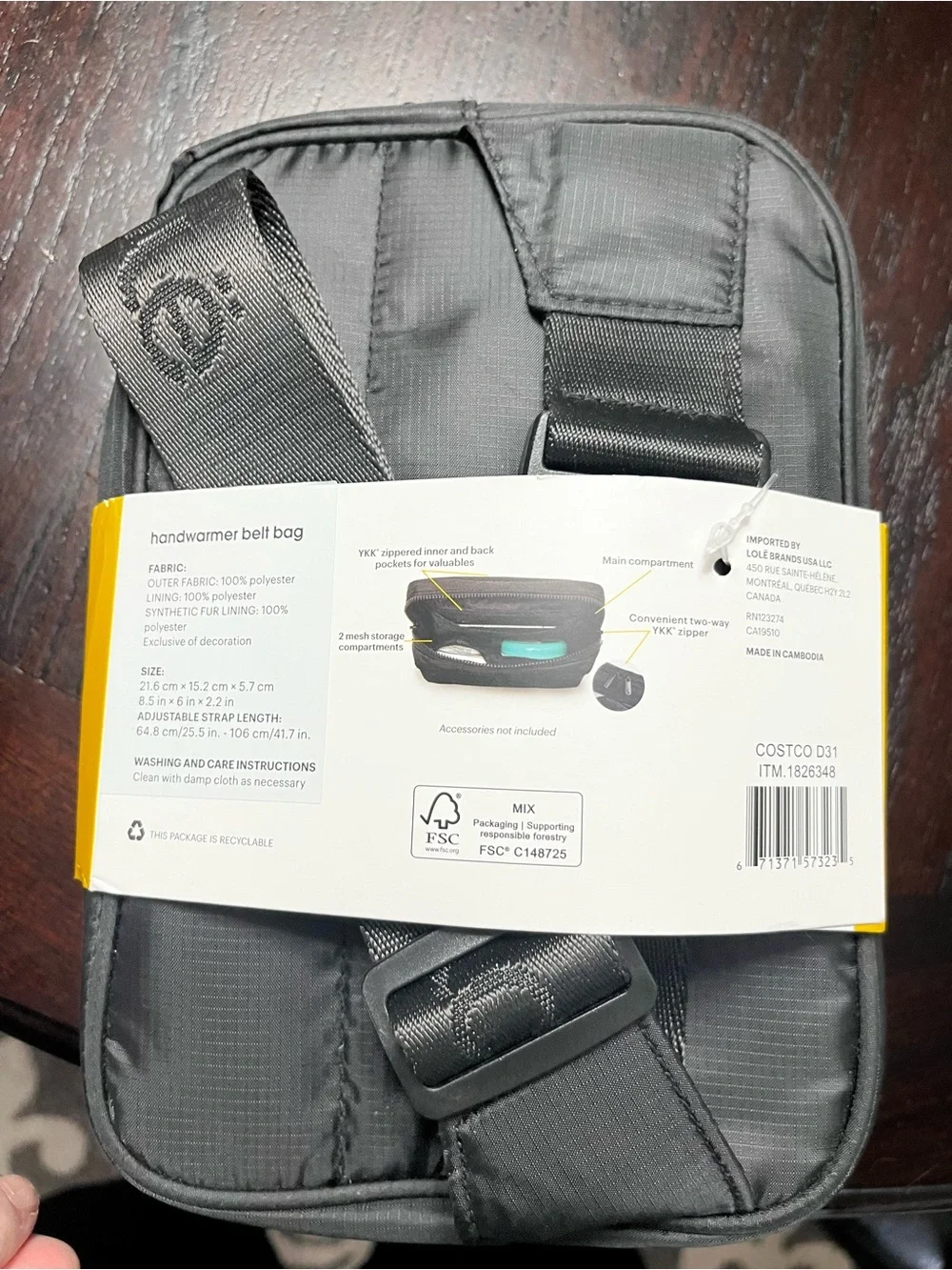 NWT Handwarmer Belt Bag in Black